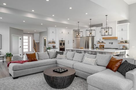 Des Moines Tour of Remodeled Homes Home Remodel White Living Room Open Floor Plan by Compelling Homes Iowa