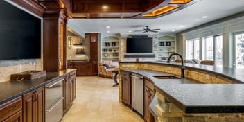 Urbandale Lower Level Bar, Wine Cellar & Bathroom | Compelling Homes Design + Build Project Spotlight