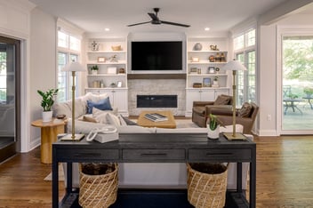 Living room that has been remodeled, in Des Moines, IA